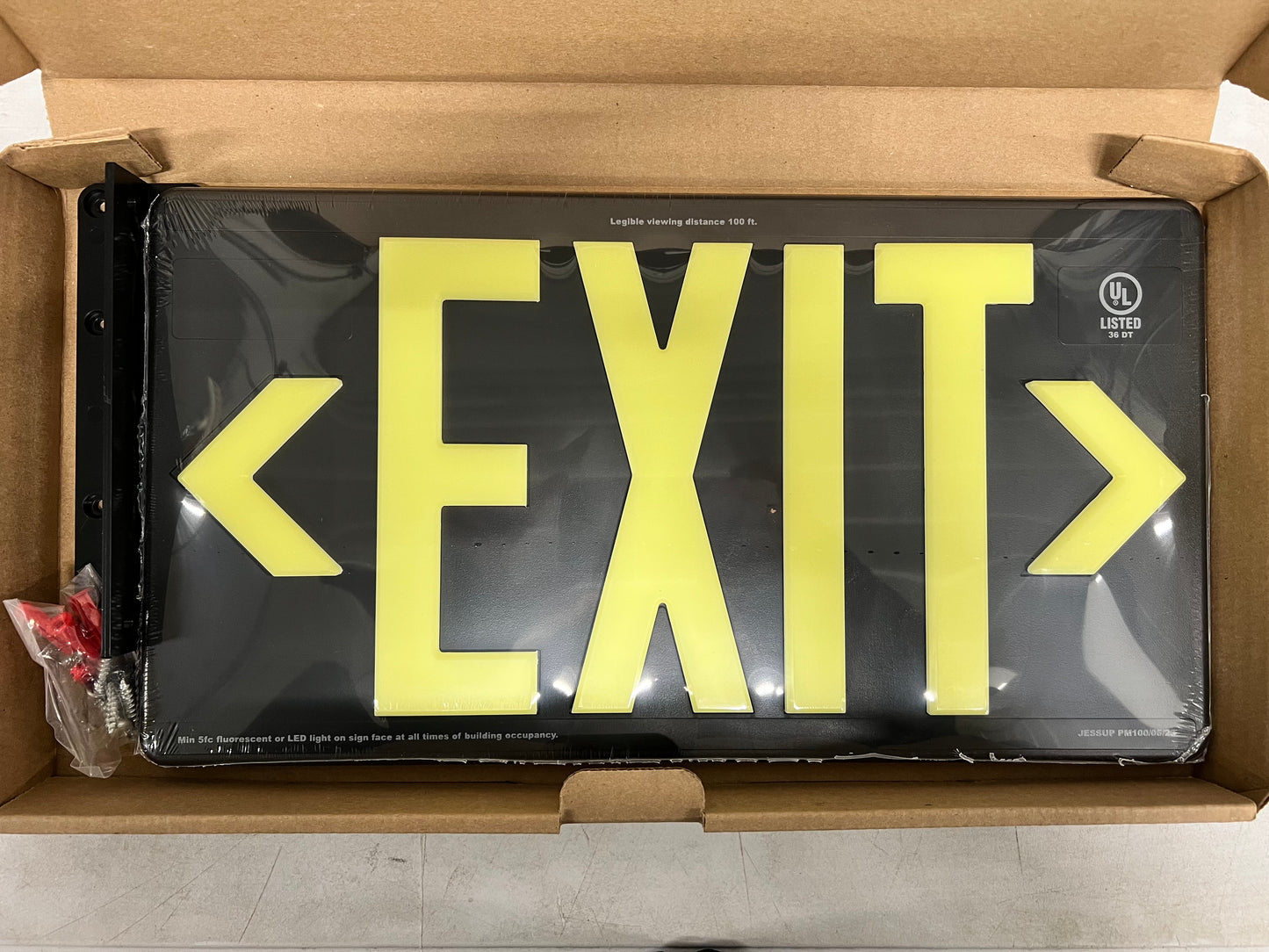 Glo Brite 7090-B Glow In The Dark Exit Sign 16"x8"x1/4"