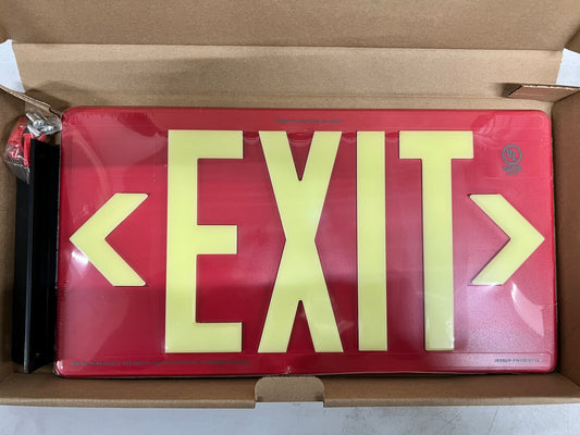 Glo Brite 7070-B RED Glow In The Dark Exit Sign 16"x8"x1/4"